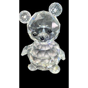 SWAROVSKI CRYSTAL LARGE 4 1/2" TEDDY BEAR Standing 7637 NR112 BLACK EYES & NOSE